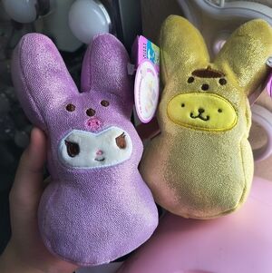 Hello Kitty Sanrio X Peeps Kuromi Pompompurin Plush Scented Bunnies Bundle NWT